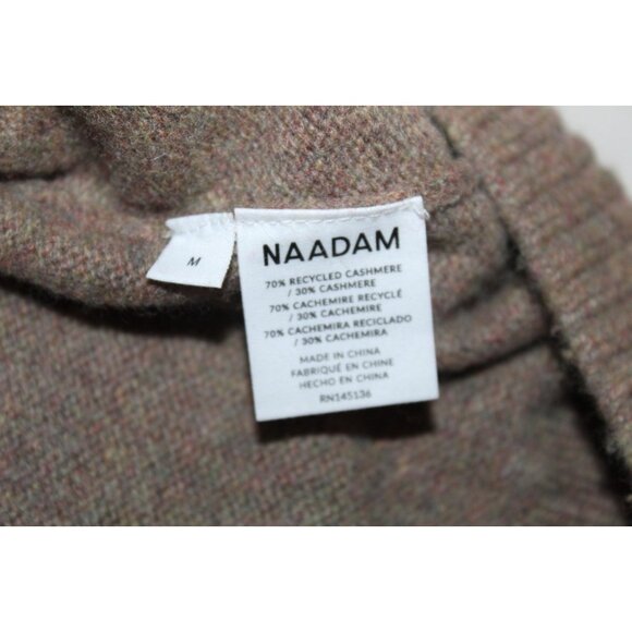 Naadam Luxe 100% Cashmere Utility Crew Neck Sweater Timber Brown Medium EUC - Picture 5 of 7